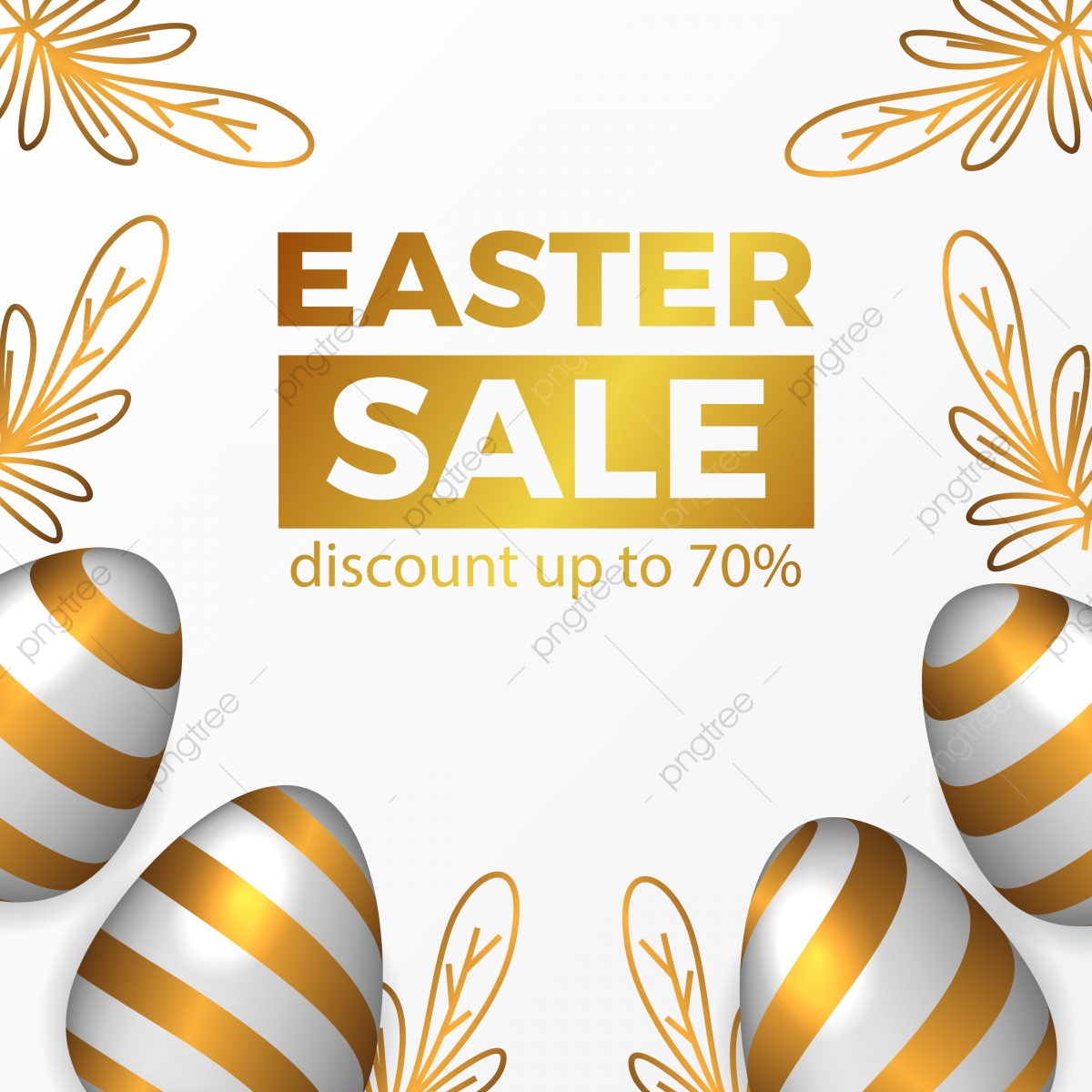 1200x1200 Easter Sale Promotion Banner With Luxury Golden Egg