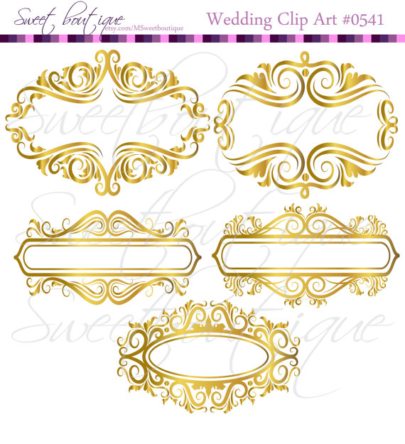 570x625 Gold Floral Frame Ornaments Decoration Graphics Border Vintage