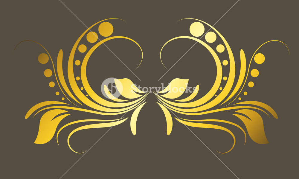 1000x601 Golden Flourish Elements Vector Royalty Free Stock Image
