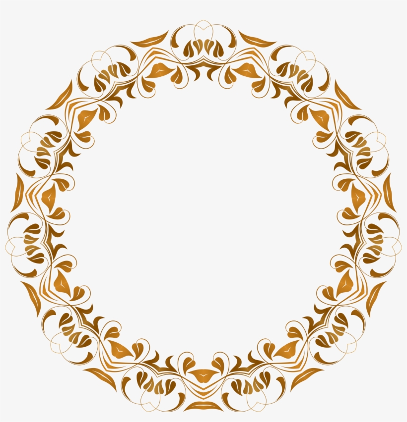820x852 Org Vector Drawing Of Flourish Gold Colored Round Frame