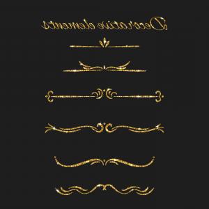 300x300 Photostock Vector Flourish Elements Hand Drawn Dividers Set