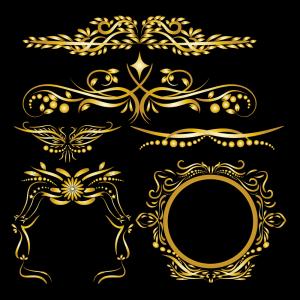 300x300 Stock Illustration Golden Christmas Calligraphy Flourish Art