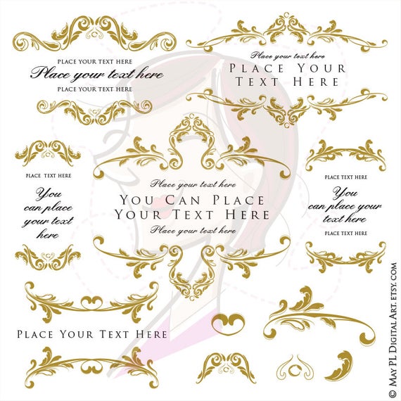 570x570 Diy Logo Flourish Clipart Gold Vector Frames Superb For Etsy