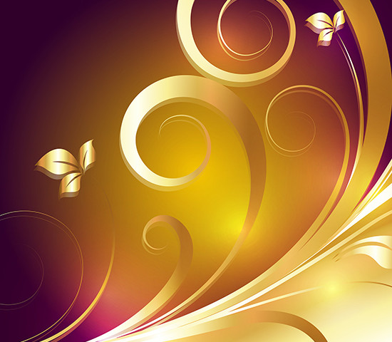 550x480 Download Free Golden Flora Background Vector Illustration
