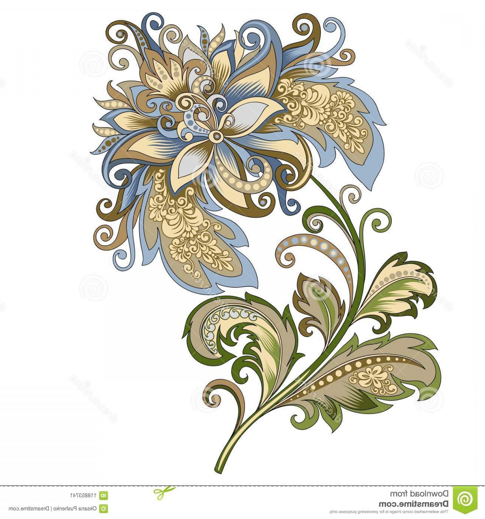 1560x1668 Gold And Blue Flower Vector Cultracing