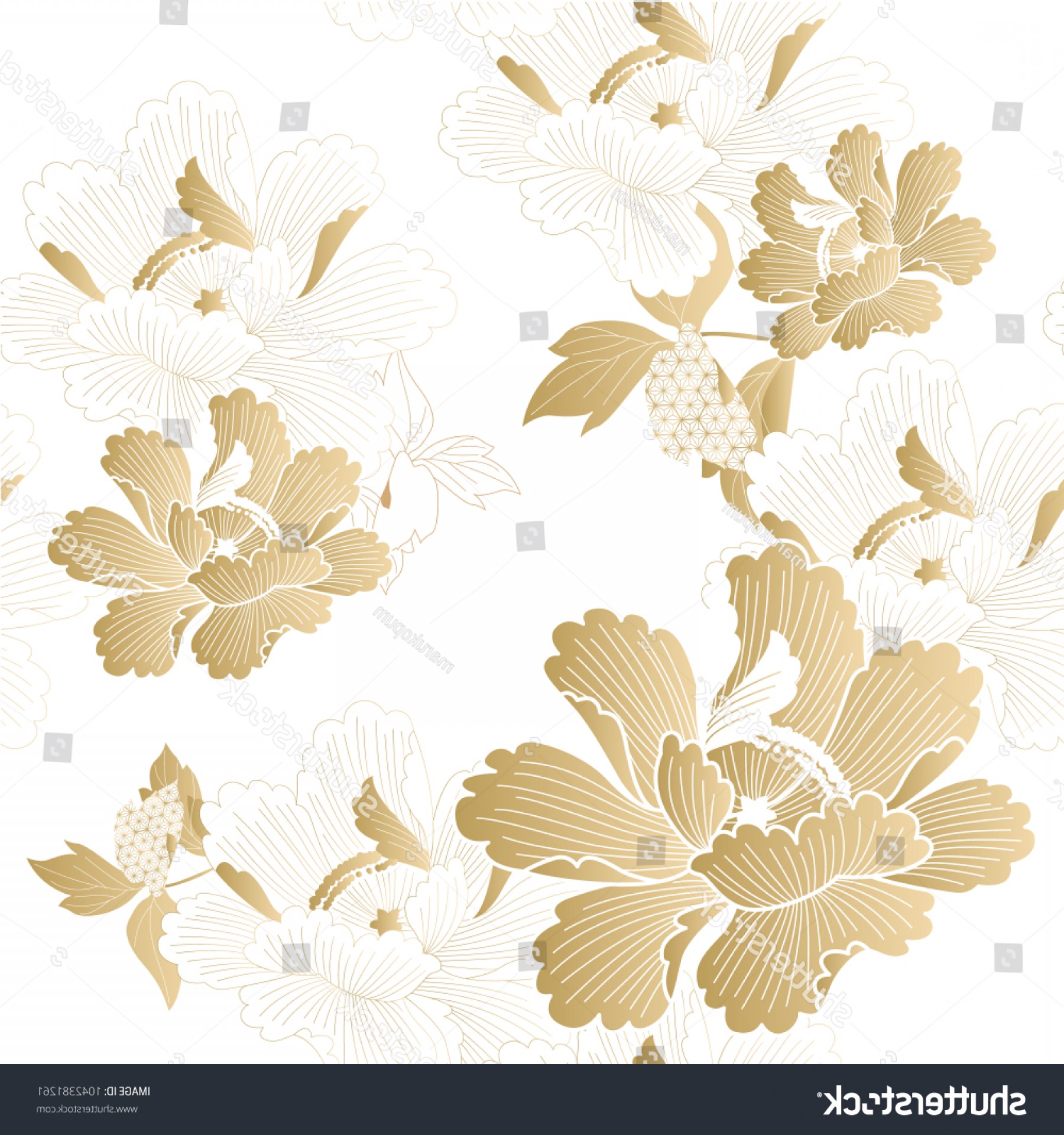 1800x1920 Gold Floral Pattern Vector Chinese Flower Geekchicpro