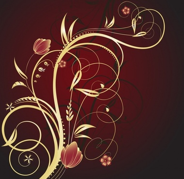 380x368 Golden Flower Free Vector Download