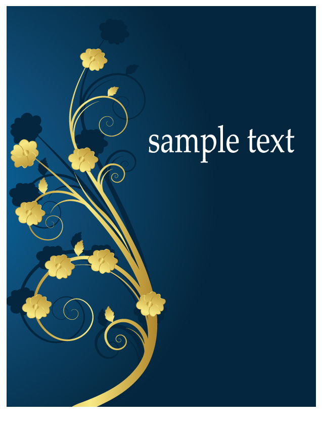 637x834 Golden Flower Pattern