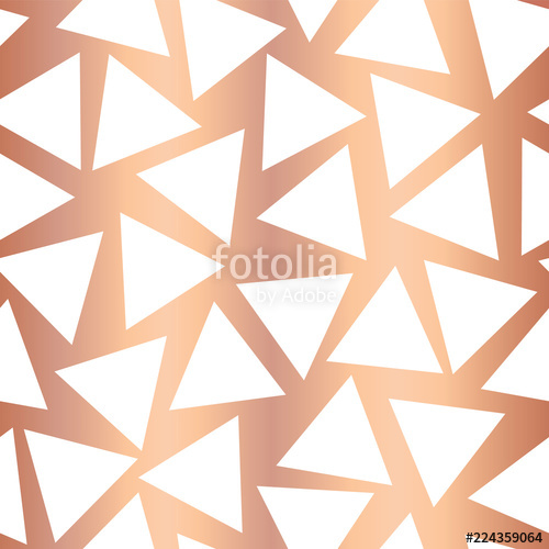 500x500 Rose Gold Foil Triangle Seamless Vector Pattern Background