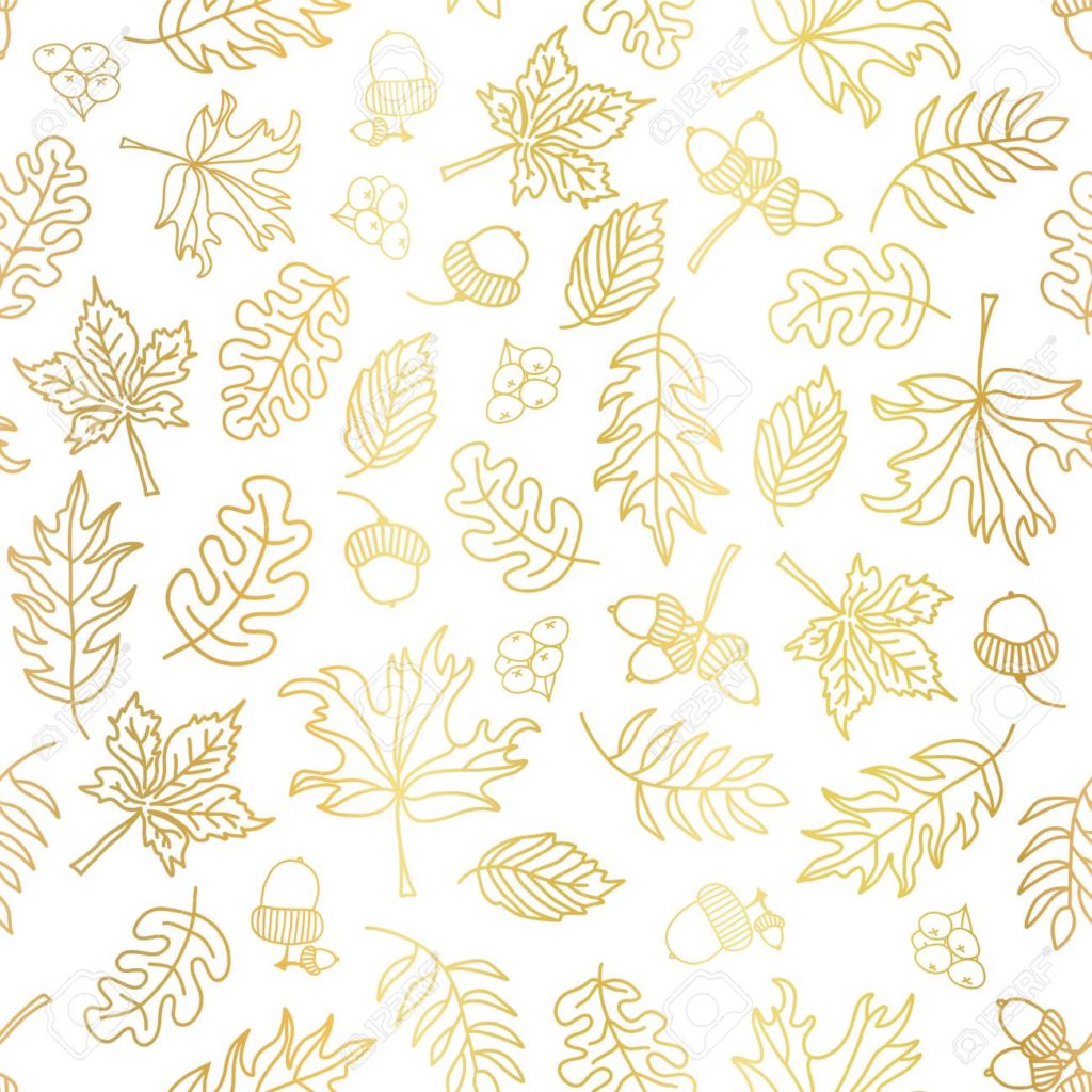 1024x1024 Coloring Fall Leaf Shapes Gold Foil Autumn Leaves Seamless