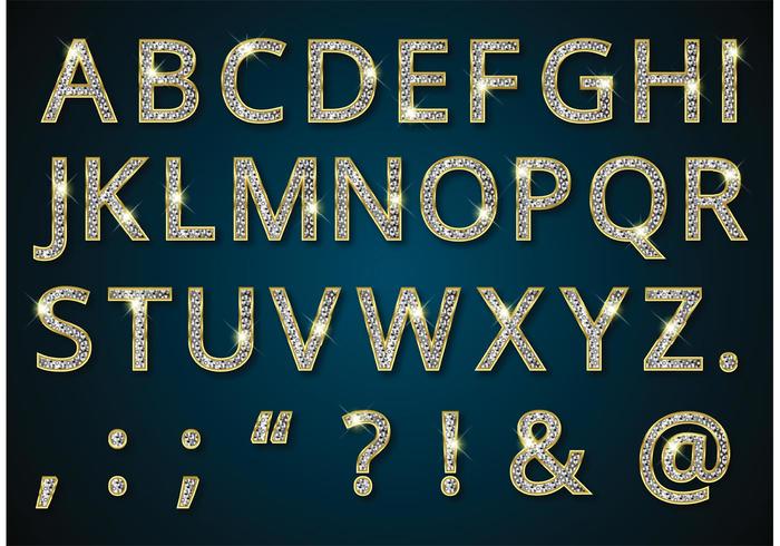 Free Golden Alphabet With Diamonds Vector 700x490 Free Golden Alphabet With Diamonds Vector