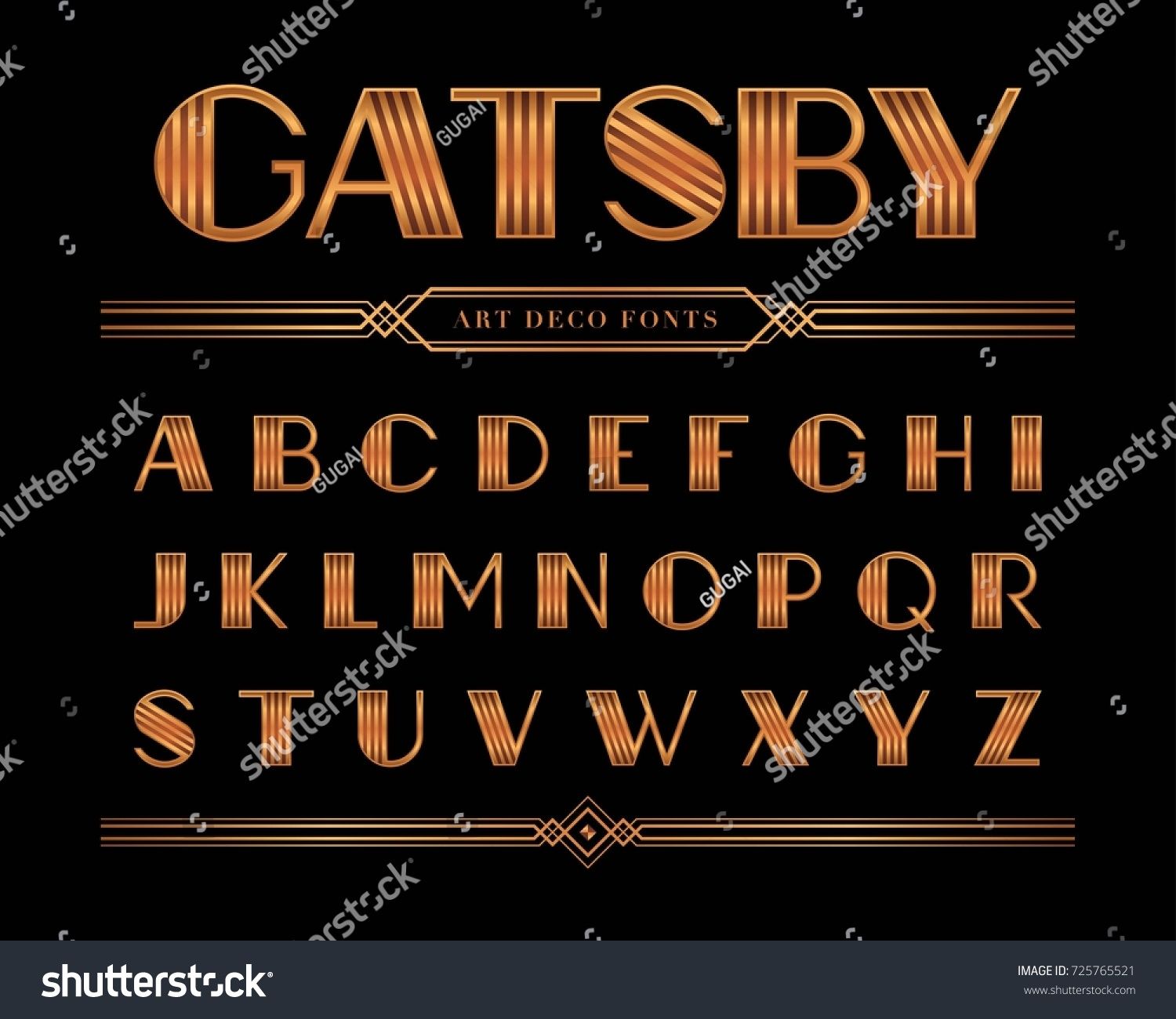 Vector Of Gatsby Font And Alphabet, Gold Letters Set Fonts Art 1500x1300 Vector Of Gatsby Font And Alphabet, Gold Letters Set Fonts Art