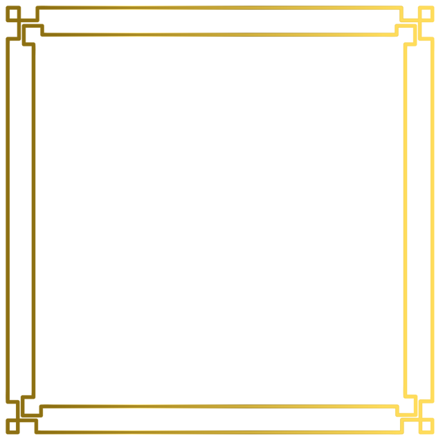 640x640 Gold Simple Border Frame Vector, Gold, Border, Picture Png
