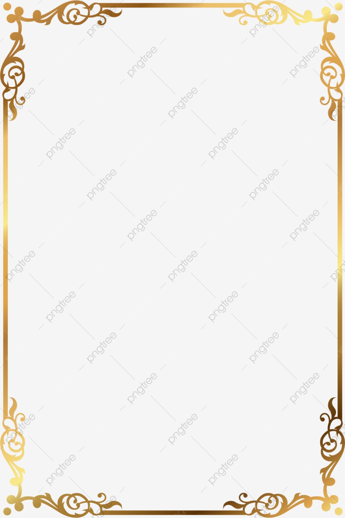 1200x1797 Vector Gold Frame, Vector, Golden, Png And Vector With Transparent