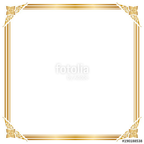 500x500 Decorative Frame And Border Square, Golden Frame, Vector