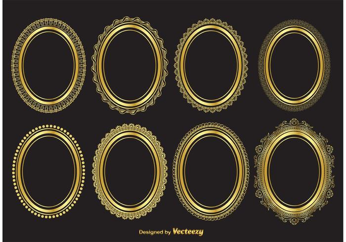 700x490 Gold Oval Vector Frames