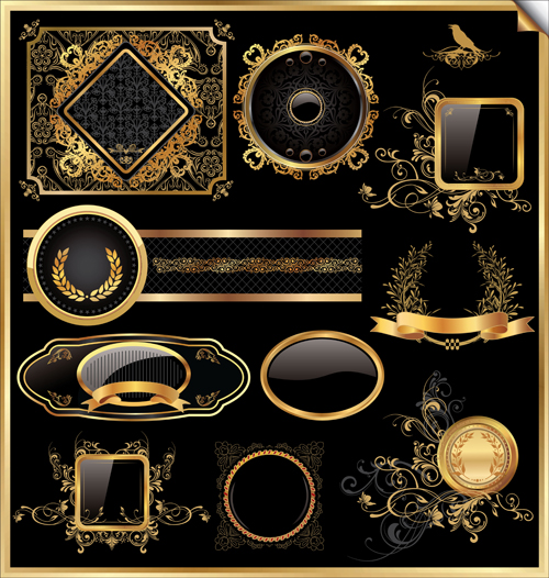 500x526 Dark Gold Frame Labels Luxury Vector Set Free Download