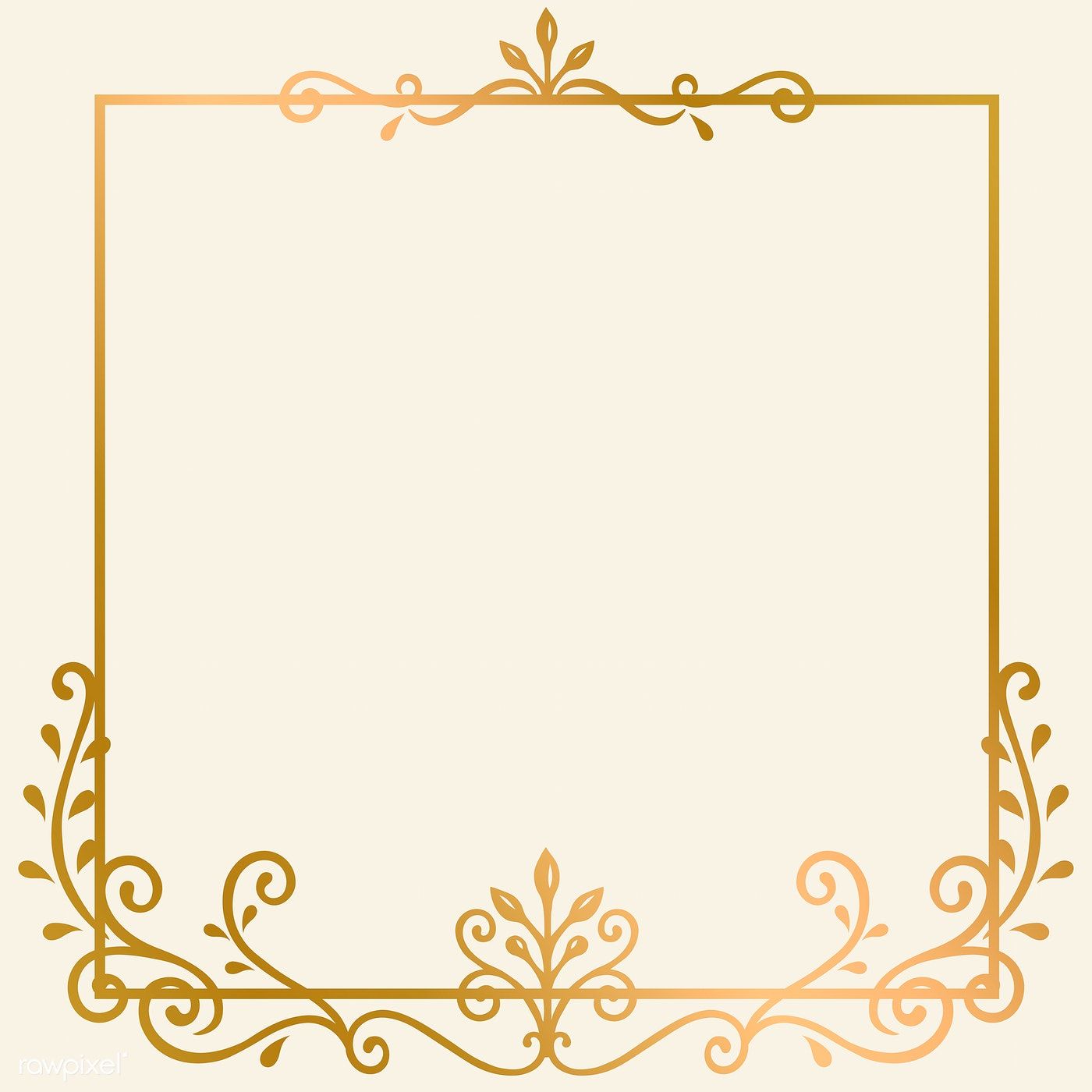 1400x1400 Golden Vintage Ornament Frame Vector Free Image