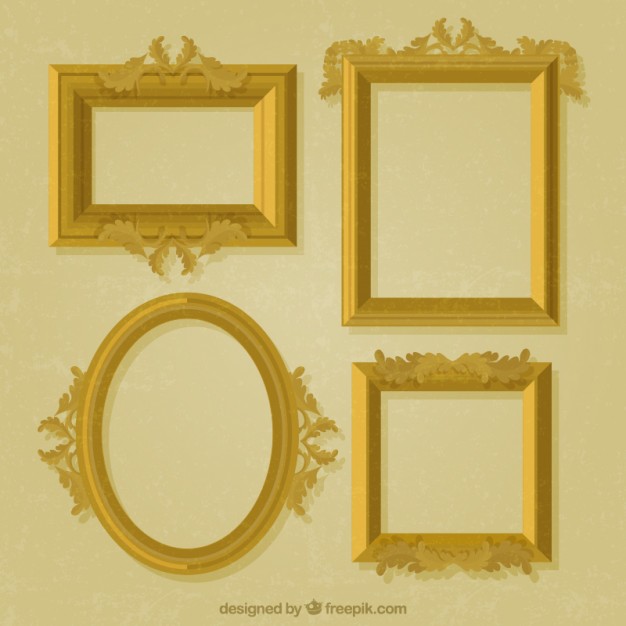 626x626 Pack Of Decorative Golden Frames Vector Free Download