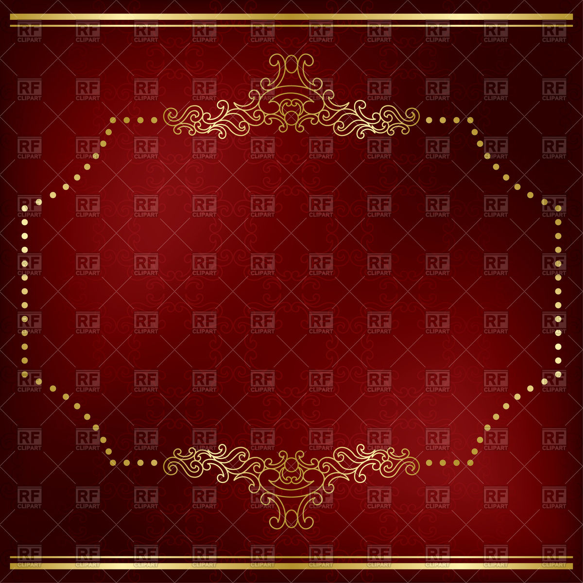 1200x1200 Dark Red Card With Gold Frame Vector Image Of Borders And Frames