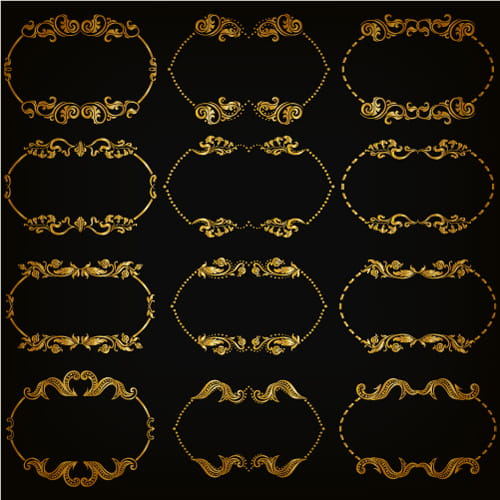 500x500 Royal Golden Frame Vectors Set Free Graphics Uihere