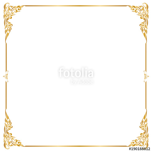 500x500 Decorative Frame And Border Square, Golden Frame, Vector
