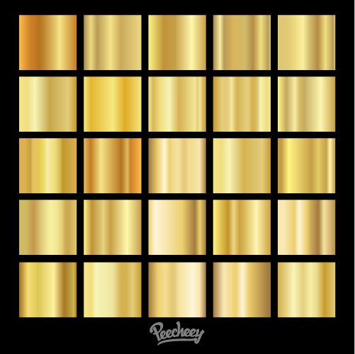 501x500 Vector Set Of Gold Gradients Metal Gold Gradient, Gold, Vector