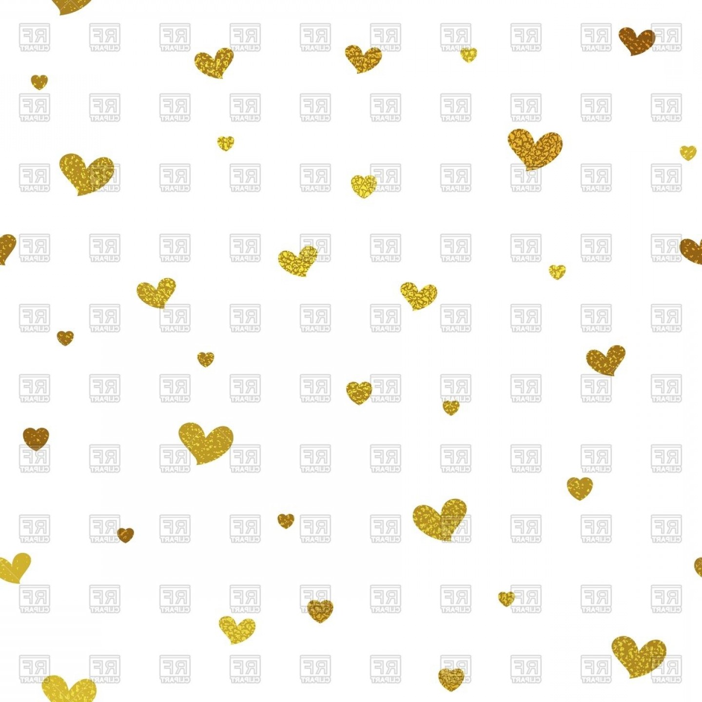 1440x1440 Gold Glitter Background With Hearts Vector Clipart Geekchicpro