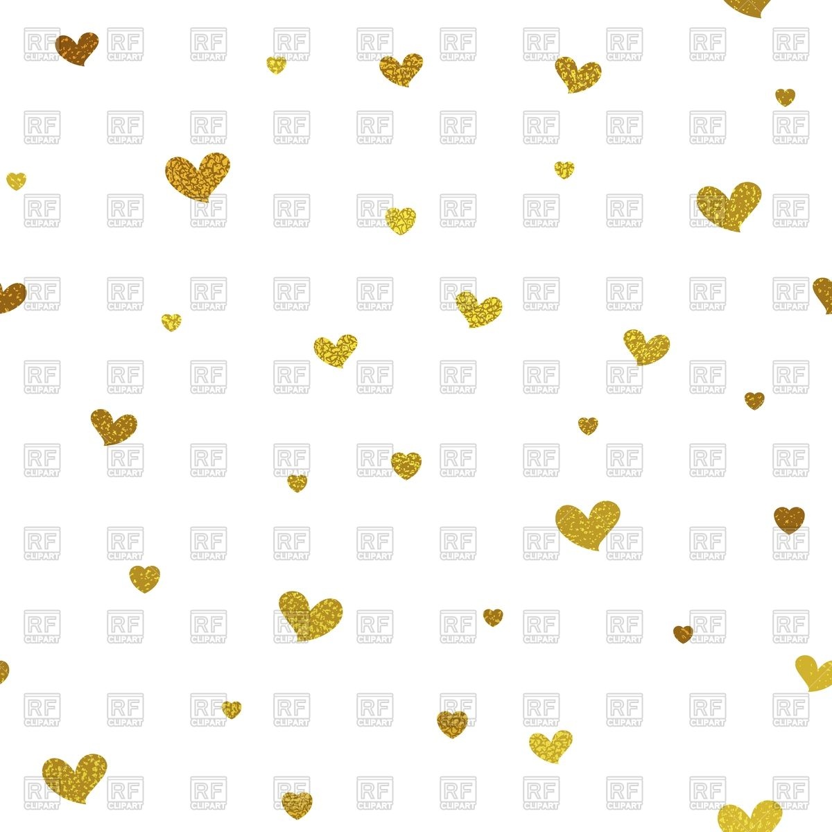 1200x1200 Gold Glitter Background With Hearts Vector Image Of Backgrounds