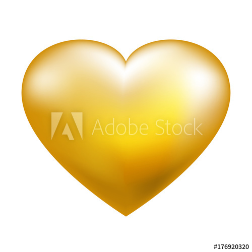 500x500 Gold Heart Vector