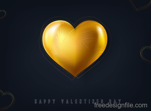 500x368 Black Valentines Day Background With Golden Air Heart Vector