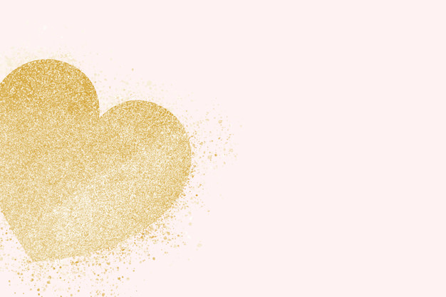 626x417 Golden Heart Banner Vector Free Download
