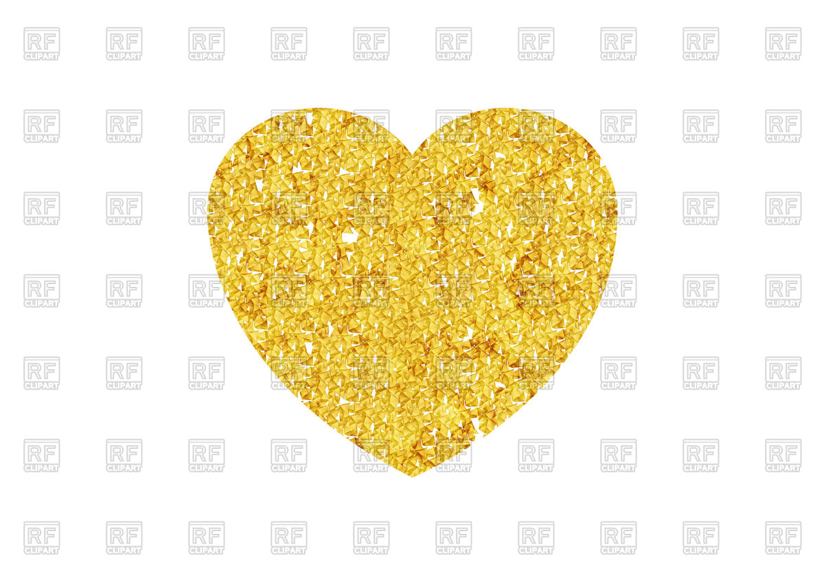 1200x851 Golden Heart Sparkles On White Background Vector Image Of Design