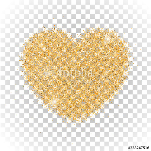 500x500 Golden Vector Heart Isolated On Transparent Background Gold Shiny