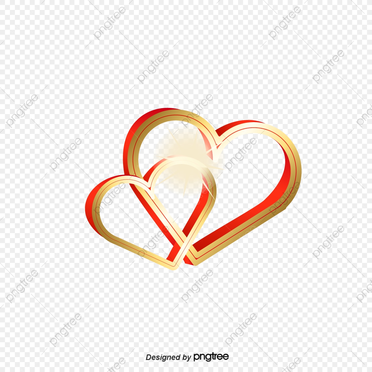 1200x1200 Vector Gold Double Heart, Vector, Golden, Double Heart Png