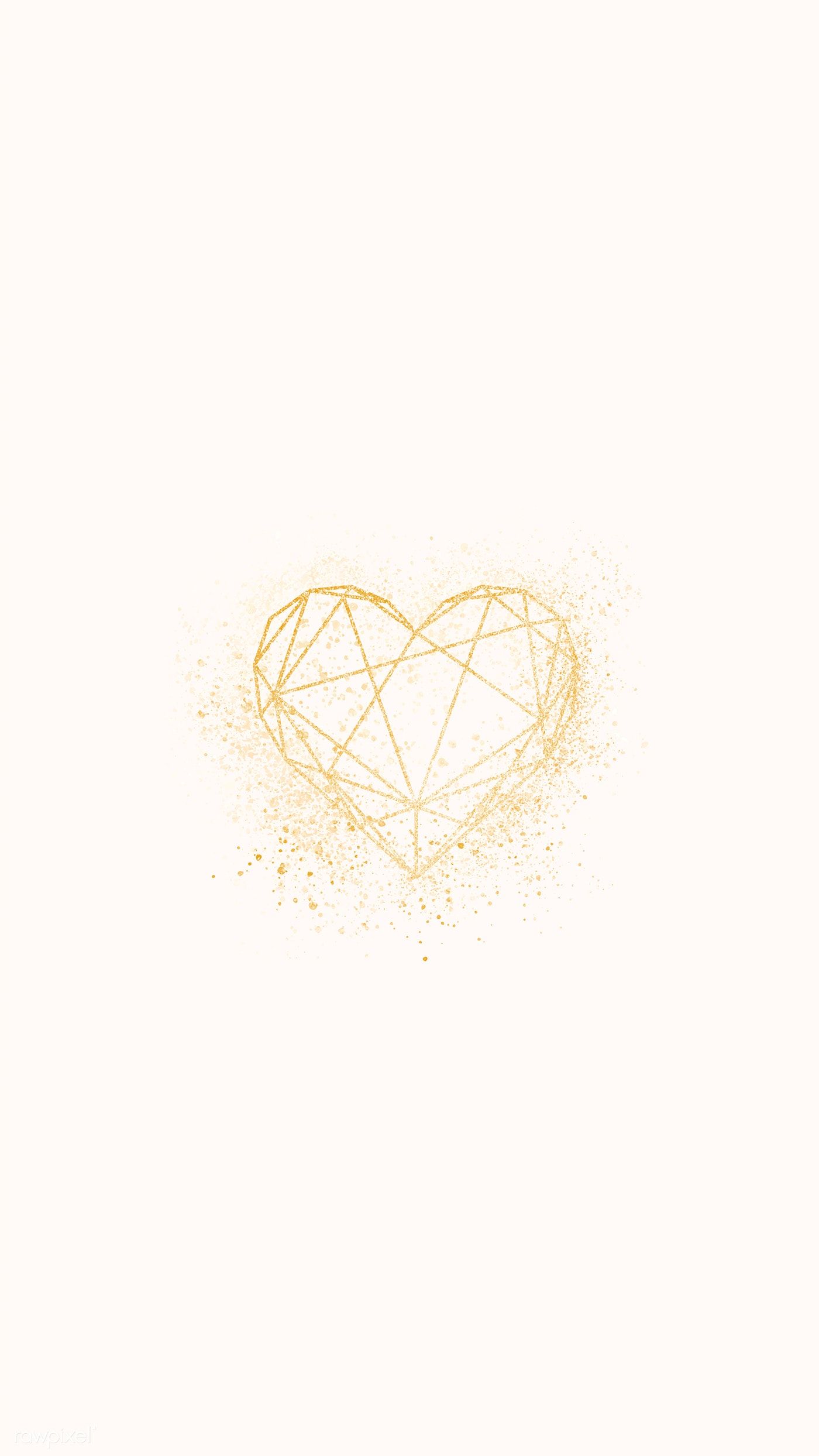 1400x2488 Download Premium Illustration Of Shimmering Golden Geometric Heart