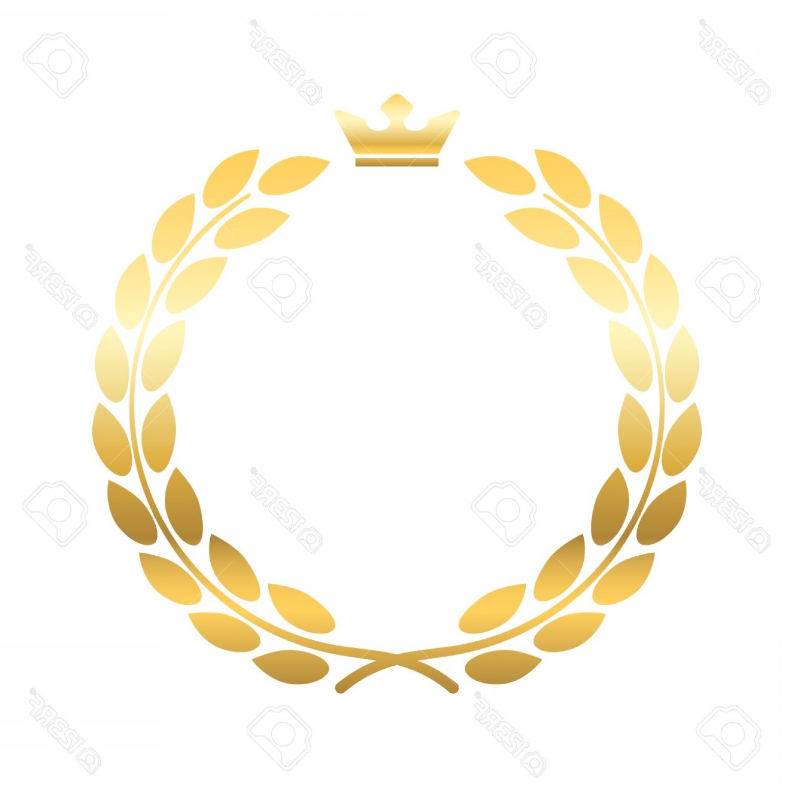 Photostock Vector Gold Laurel Wreath With Crown Golden Leaf Emblem 1560x1560 Photostock Vector Gold Laurel Wreath With Crown Golden Leaf Emblem