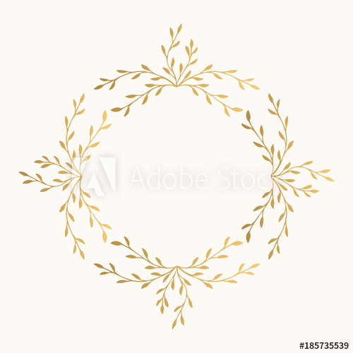 500x500 Golden Leaf Vector Frame Fancy Wreath