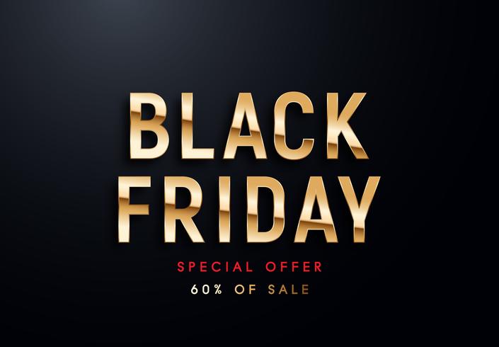 705x490 Black Friday Gold Letters Vector Illustration