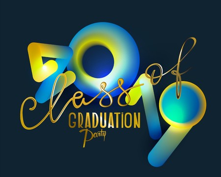 450x360 Graduation Party With Volume Abstract Numbers And Gold