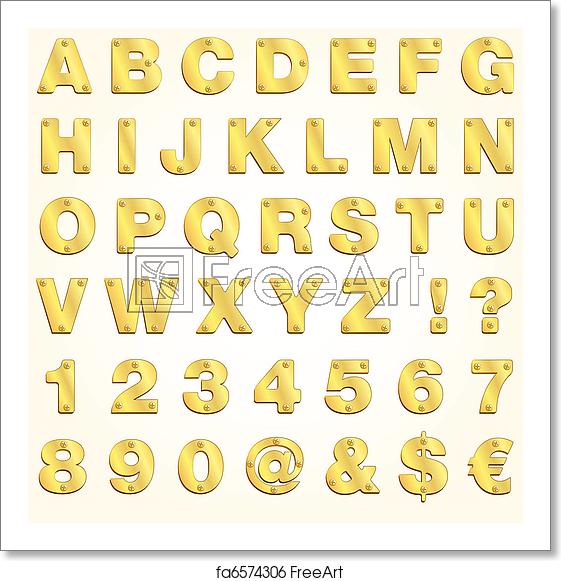 Gold Letters Vector At Collection Of Gold Letters