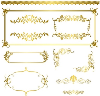 383x368 Gold Line Free Vector Download