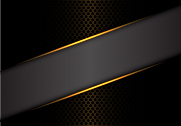 626x437 Gray Banner Gold Line On Dark Metal Circle Mesh Background Vector