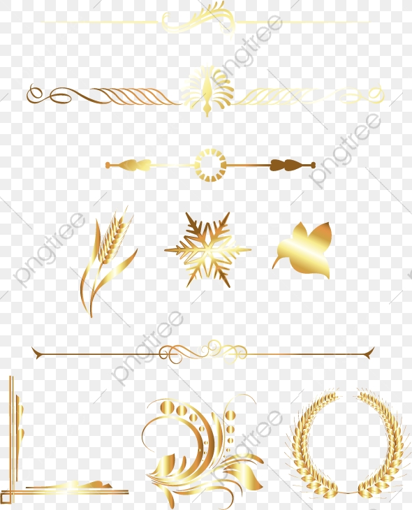 590x730 Vector Golden Division Line, Line Vector, Gold Line, Snowflake Png