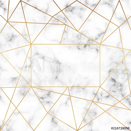 500x500 Beautiful Marble Background With Gold Lines Vector