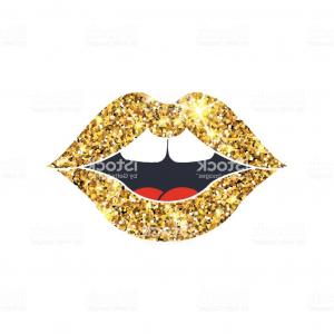 Gold Lips Vector