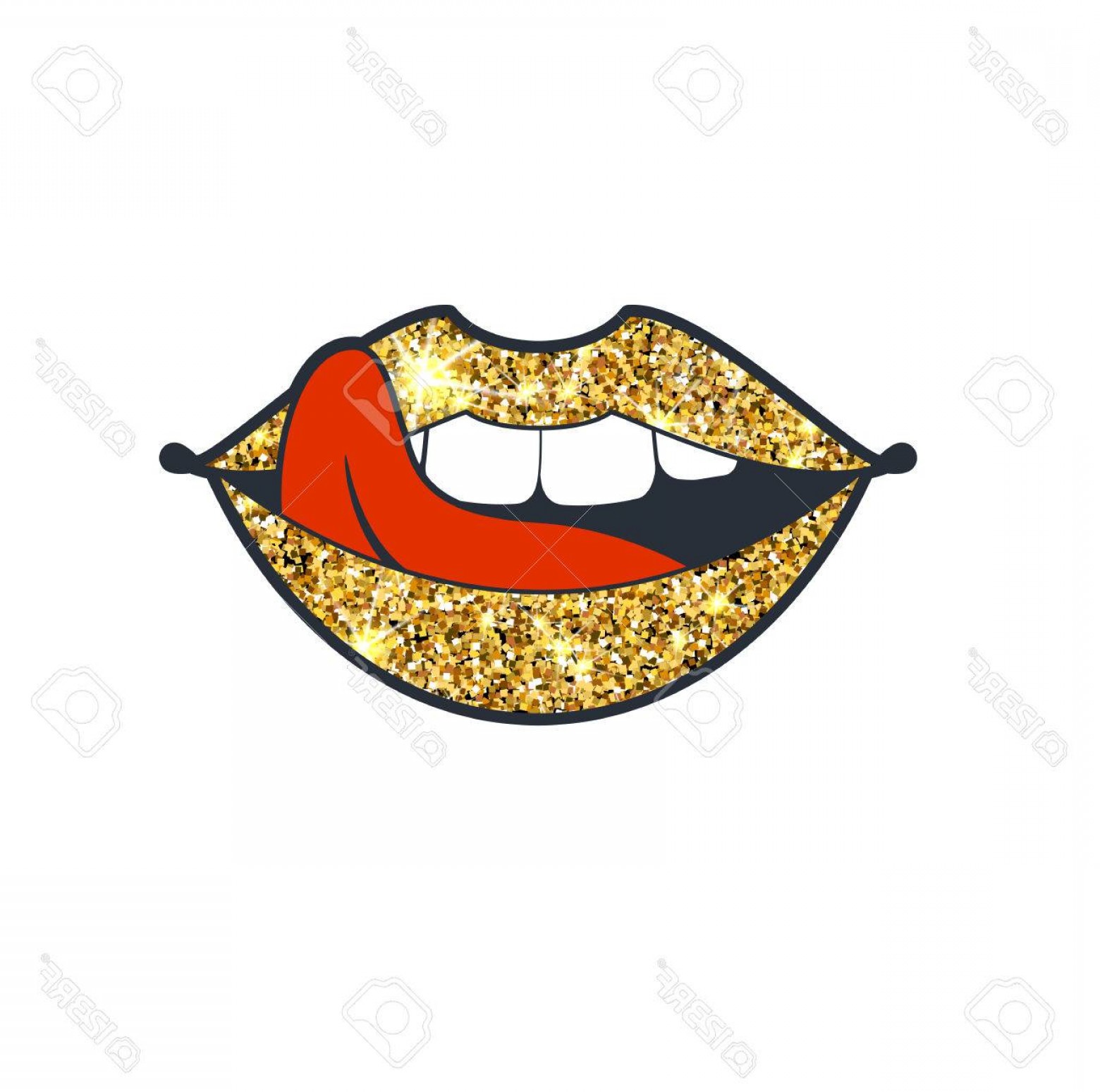 Gold Lips Vector At Collection Of Gold Lips Vector Free For Personal Use