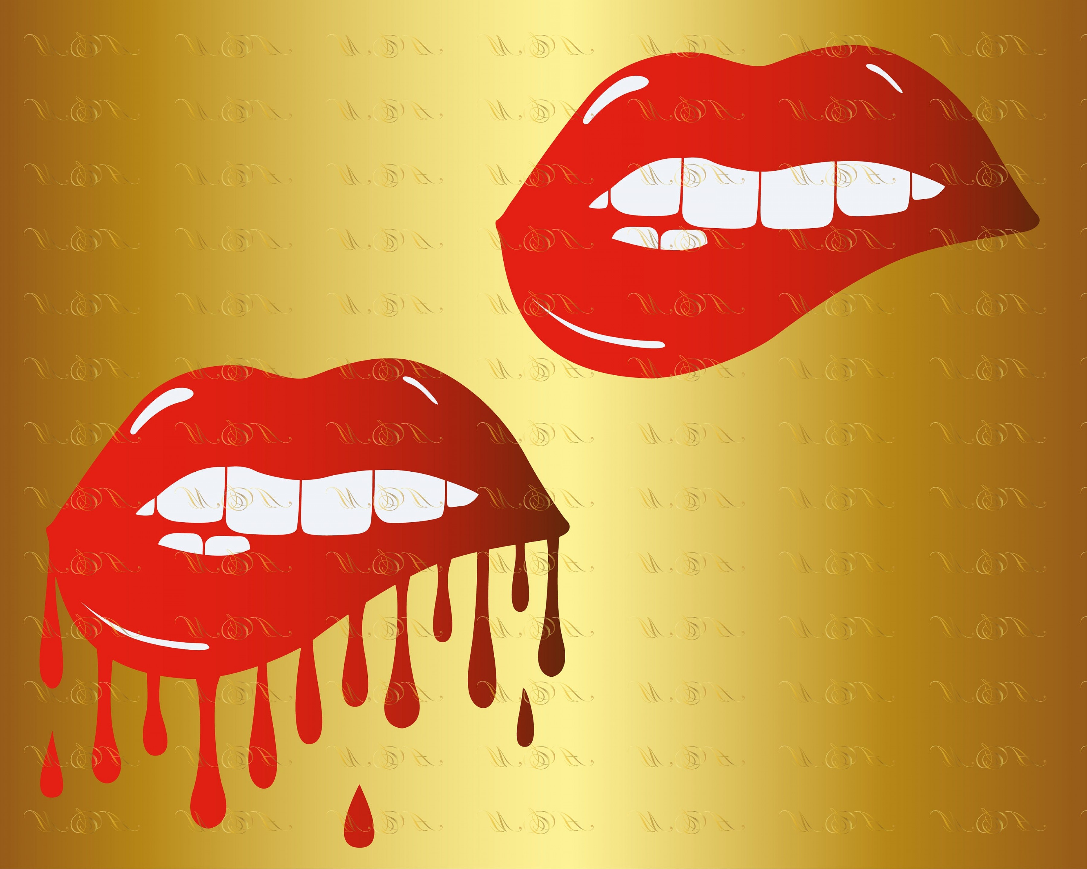 Gold Lips Vector At Collection Of Gold Lips Vector Free For Personal Use