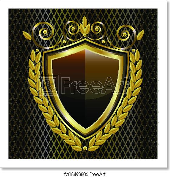 561x581 Free Art Print Of Gold Shield Logo Gold Shield Logo Vector