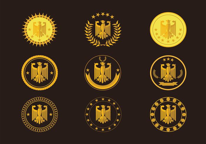 700x490 Eagle Seal Gold Logo Free Vector